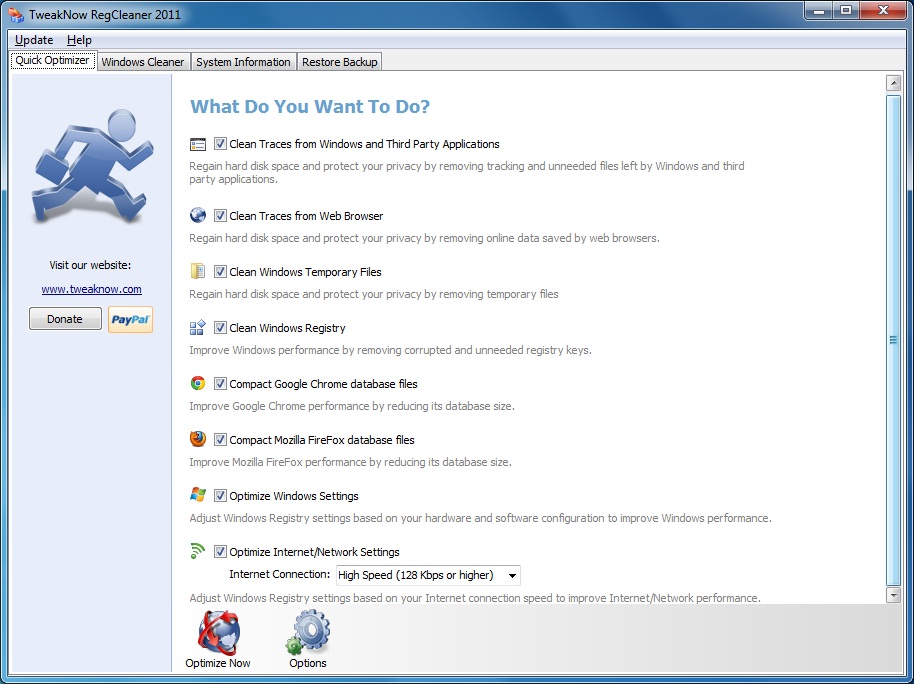 Click to view TweakNow RegCleaner 2011 6.4.0 screenshot