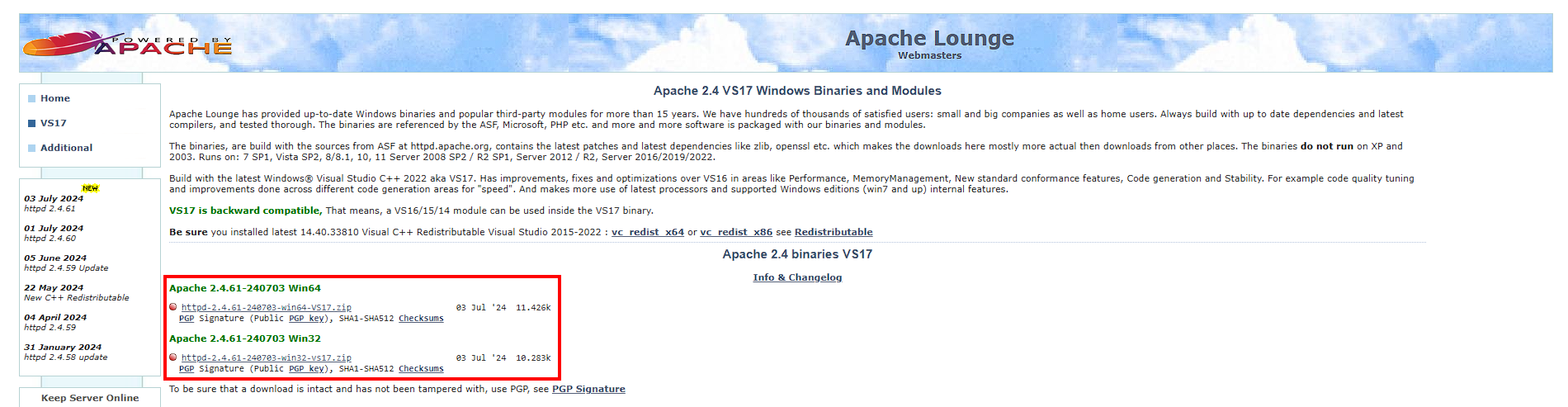 apache web server for windows